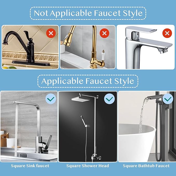 Sponge Daddy Kitchen Sponge Holder, Bathroom Sink Organizer, Shower Caddy Suction Cup, Bottle Organizer, Hanging Organizer, Kitchen Rack, Organizers and Storage for Square Faucet (SQUARE RIGHT)
