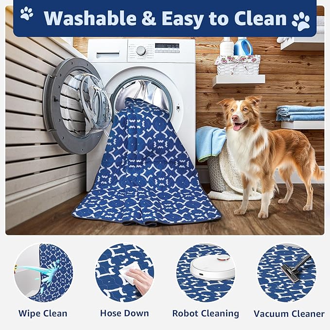 LOOBANI Reusable Pee Pads for Dogs: 2 Pack 36"x 41" Super Absorbent Washable Puppy Pads Non-Slip Whelping Pad Dog Playpen Mat, Waterproof & Leakproof Dog Training Pads for Floor, Crate, Potty