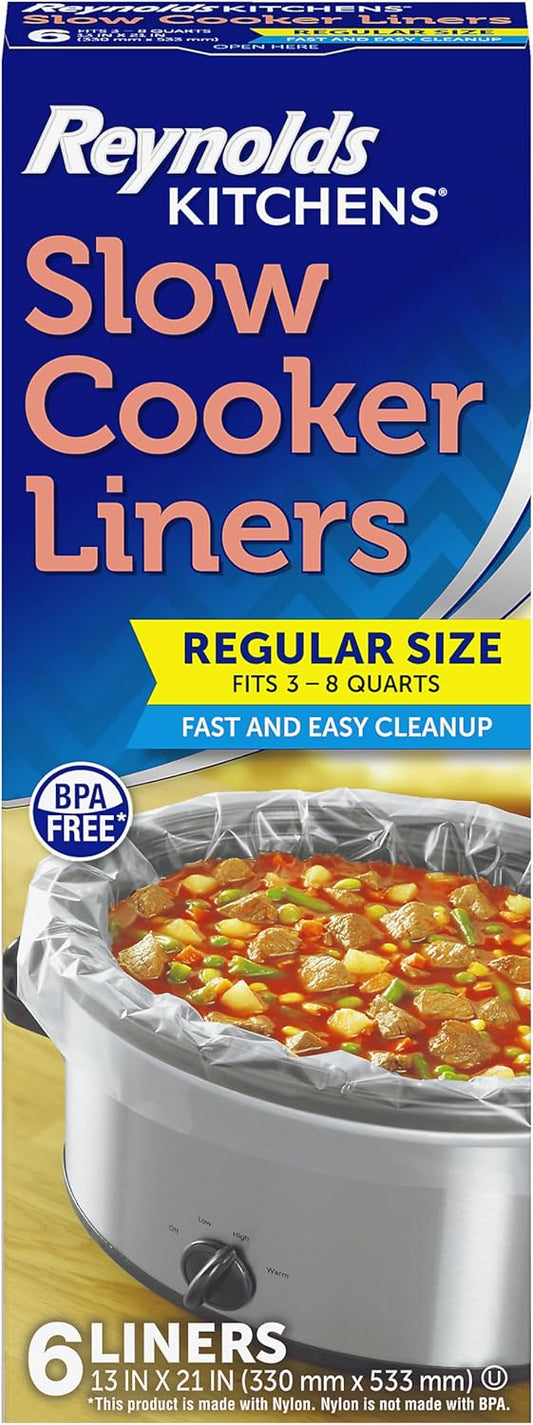 Reynolds Kitchens Slow Cooker Liners, Regular (Fits 3-8 Quarts), 6 Count