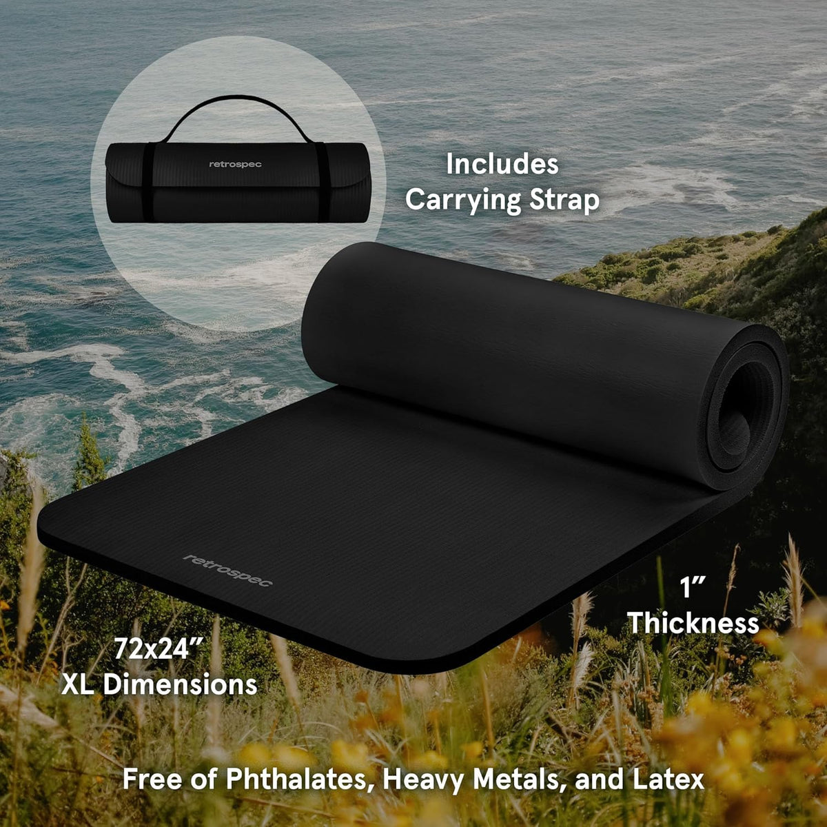 Retrospec Solana 1 inch Yoga Mat