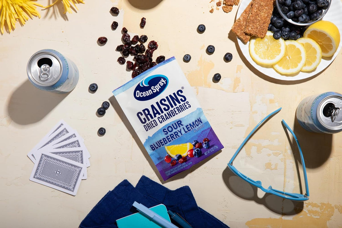 Ocean Spray® Craisins® Sweetened Dried Cranberries, Sour Blueberry Lemon, 6oz Pouch