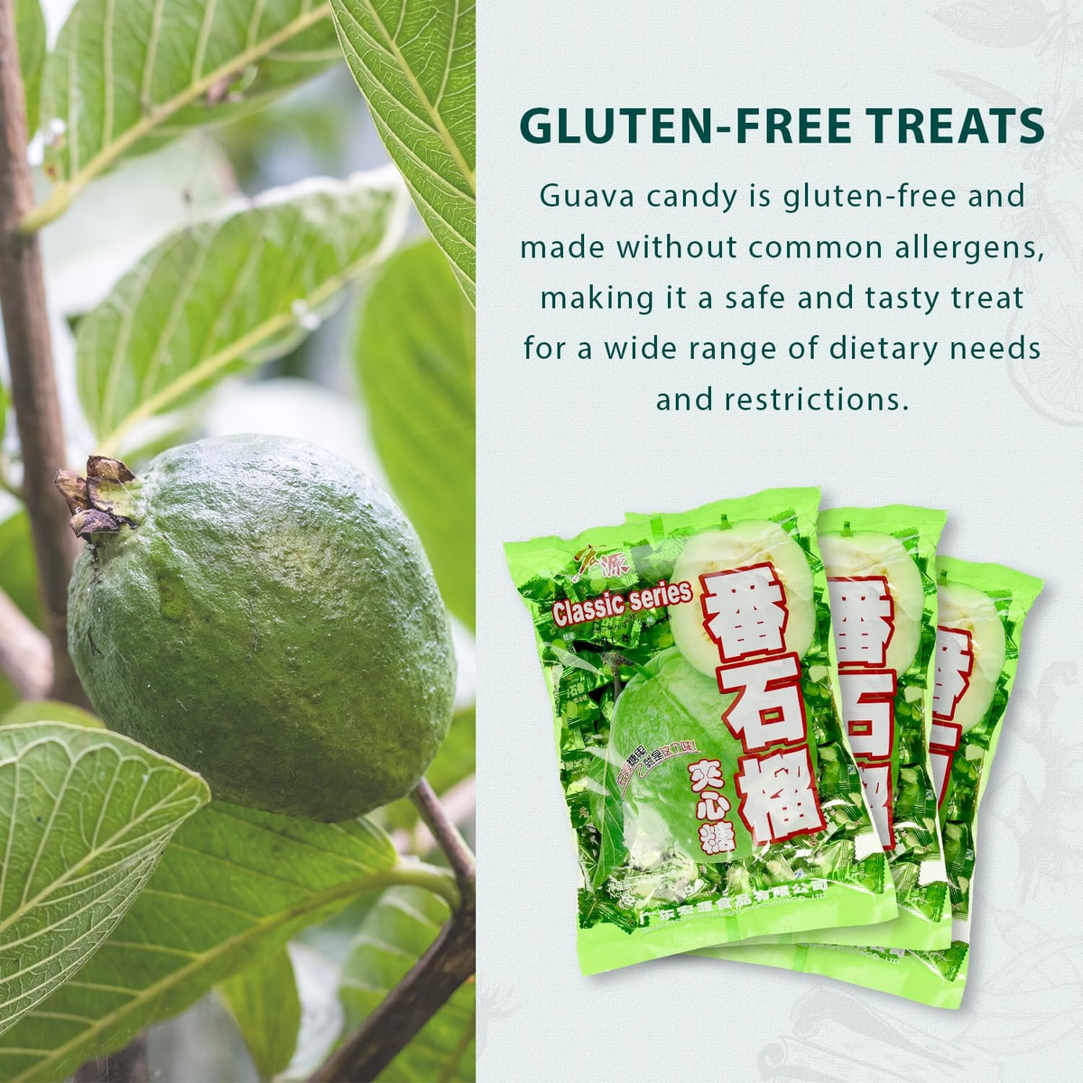 Hongyuan Guava Candy, 12.3 oz (Pack of 1) Asian Fruit Hard Candy, Sweet & Tangy Tropical Flavor, Individually Wrapped for Sharing & Snacking