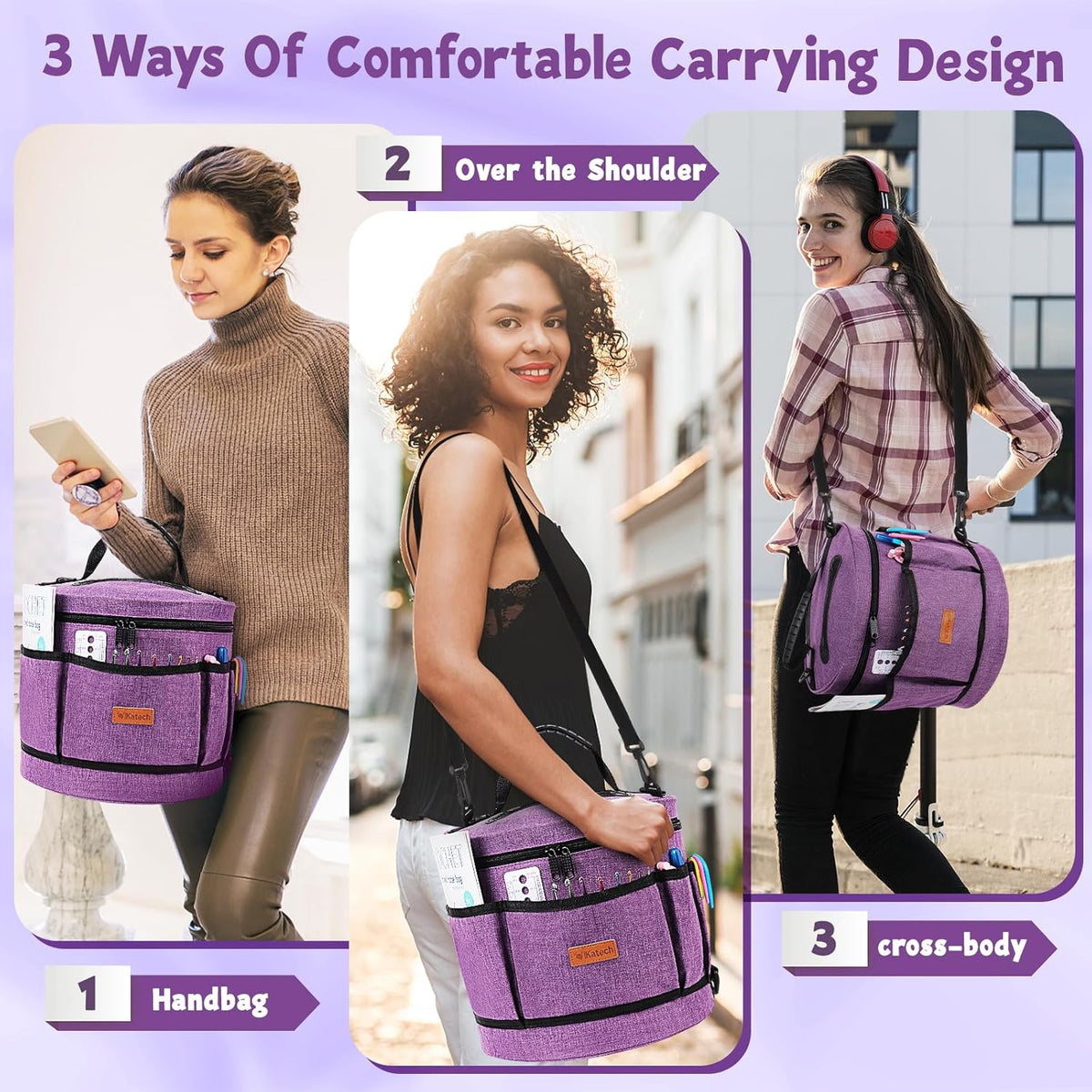 Katech Crochet Kit for Beginners, Beginner Crochet Kit for Adults-Crochet Kits Includes Crochet Hooks Knitting Bag Crochet Yarn for Crocheting Instruction Knitting Kit Crochet Supplies Gift