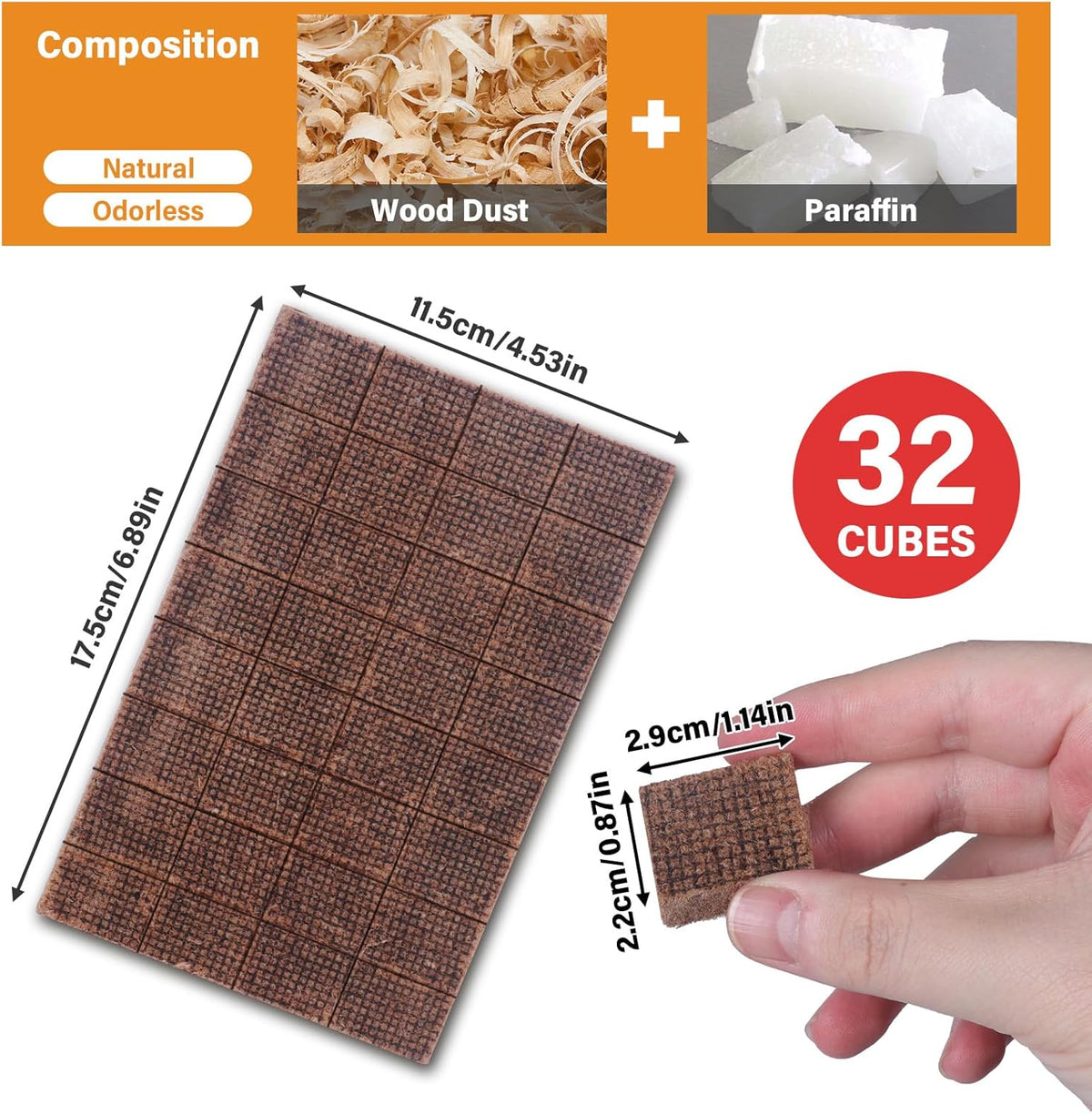 HGD Fire Starter, Natural Fire Starters for BBQ, Campfire, Fireplace, Charcoal, Wood Stove, Chimney, Fire Pit, Grill, Smoker, Indoor Outdoor Use