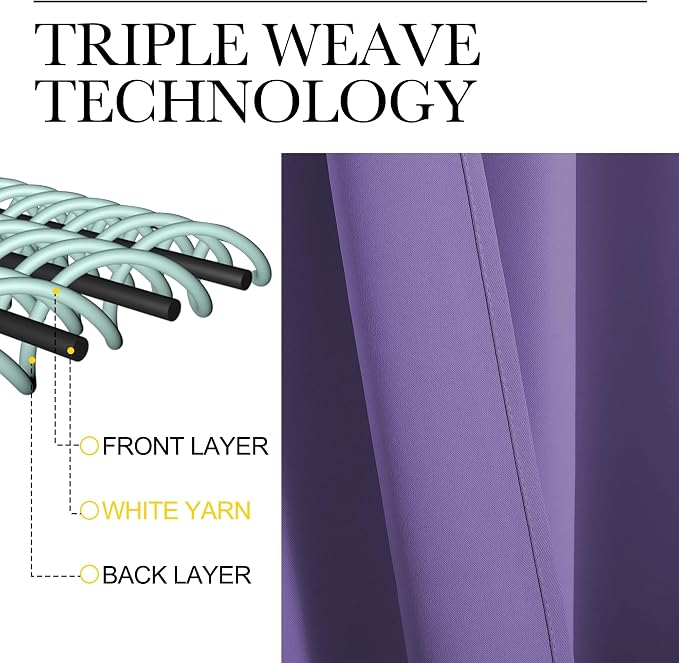 NICETOWN RV Blackout Curtains for Camper Windows, Lilac Purple, Kitchen Curtains