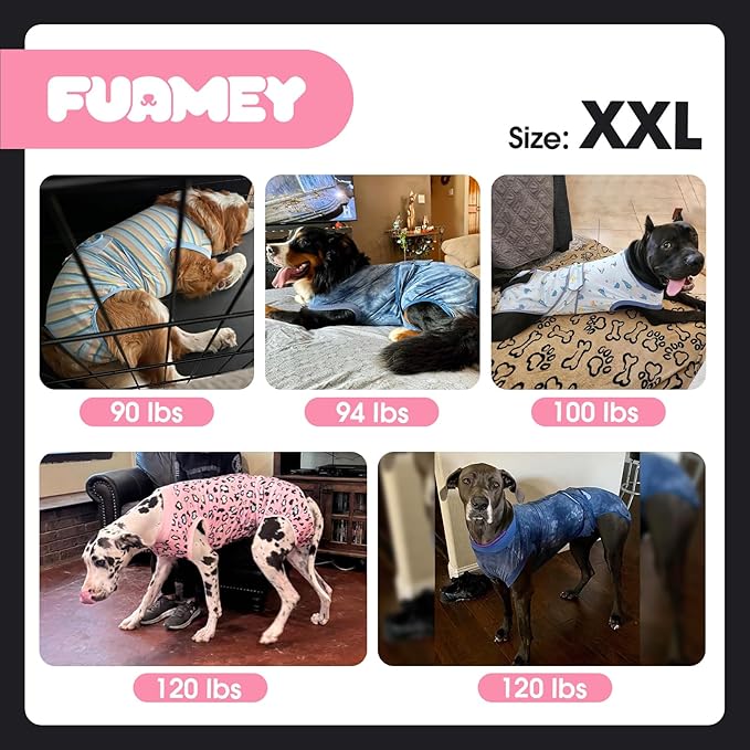 FUAMEY Recovery Suit for Dogs After Surgery,Soft Breathable Dog Bodysuit E-Collar & Cone Alternative Surgical Suit,Male Female Dog Neuter Spay Suits Anti Licking Wounds Onesie Pink Tie Dye XXL