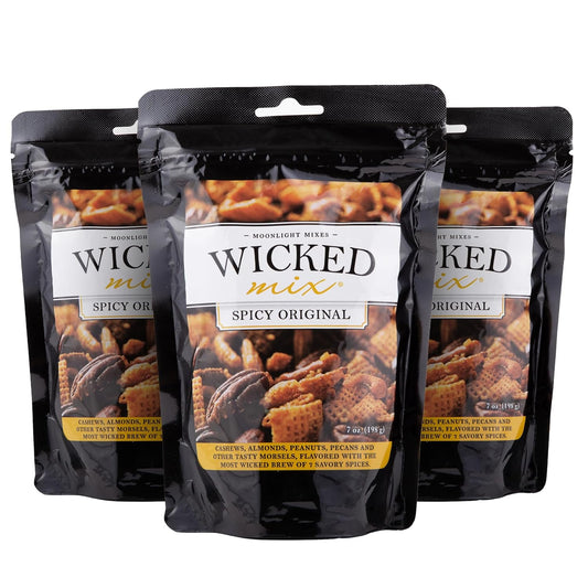 Wicked Mix Snack Mix with Mixed Nuts - Sweet and Salty Snacks Trail Mix Snack Packs with Almonds, Cashews, Pretzels, Pecans - Healthy Snacks Zero Trans Fat in Resealable Bag (Original Mix, Pack of 3)