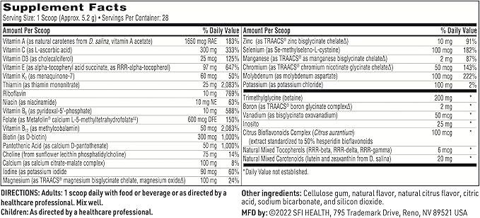 Klaire Labs VitaSpectrum Powder for Kids - Daily Children's Multivitamin/Mineral with 23 Essential Nutrients - Citrus Flavor - No Copper, Iron, Gluten or Casein (30 Servings, 171 Grams)