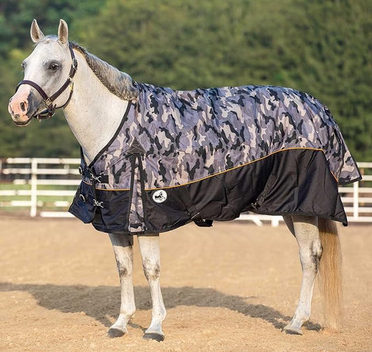 Jeffers Economy Plus 1200 Denier Standard Neck Turnout Sheet 72" - Waterproof Breathable Horse Blanket, Lightweight 0 Gram Polyfill Rain Sheet for Horses, Durable Outdoor Equestrian Rug - Urban Camo