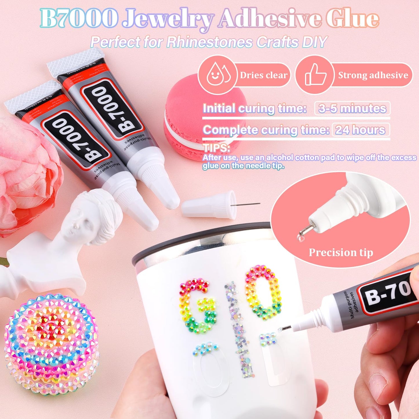 30000Pcs Resin Rhinestones for Bedazzling with B7000 Jewelry Glue, 3MM Colorful Gems Flatback Rhinestones for Crafting, Crystal for DIY Crafts Clothing Tumblers Mugs Shoes Fabric Decor Nail Art