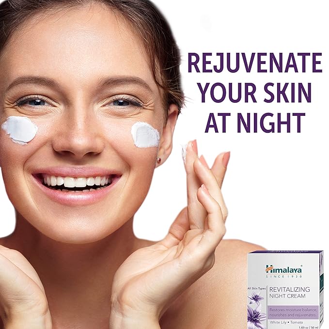Himalaya Revitalizing Night Cream for Damaged & Aging Skin, Daily Deep Moisturizing Overnight Repair Treatment, For All Skin Types, 1.69 oz (Pack of 2)