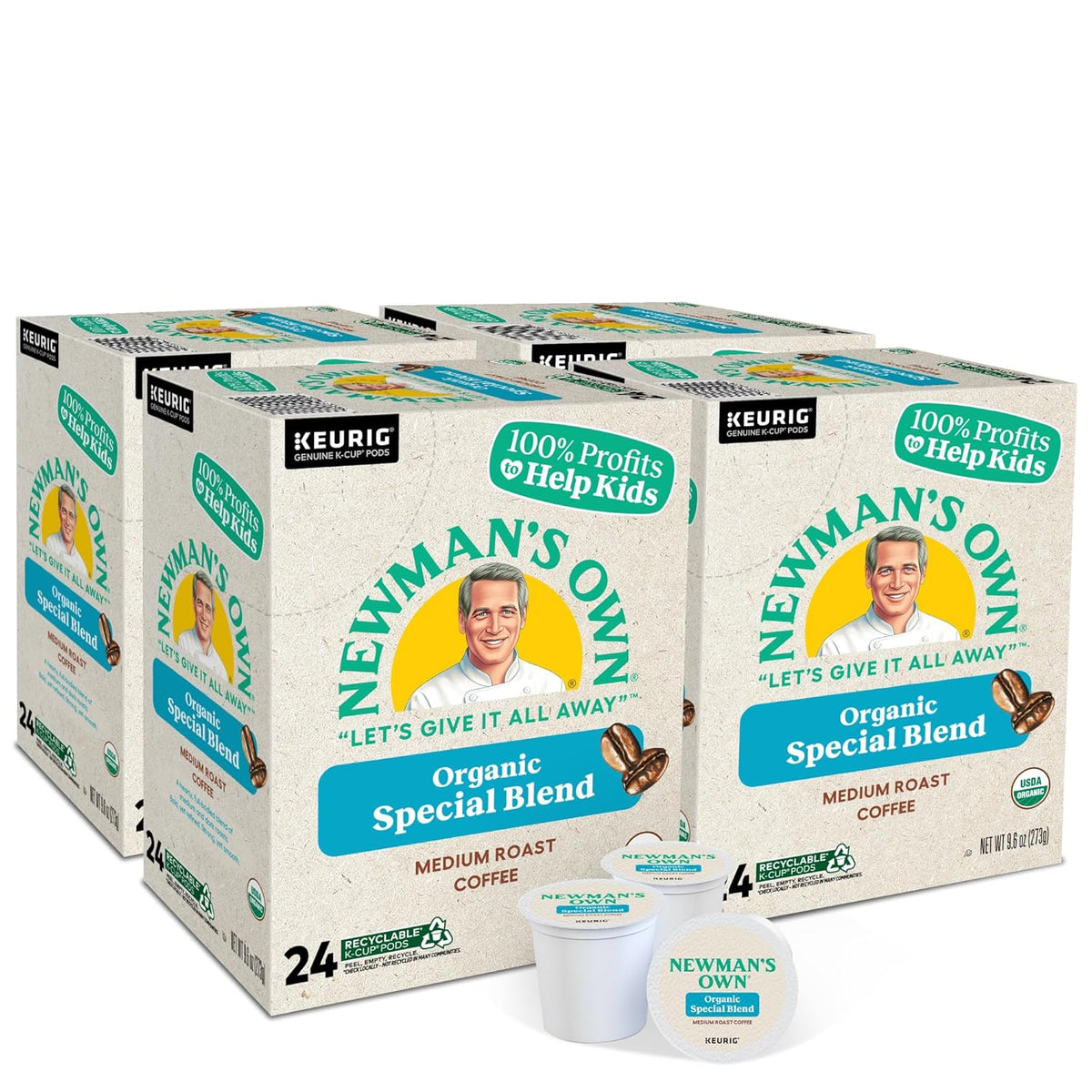 Newman's Own Organics Special Blend Keurig Single-Serve K-Cup Pods, Medium Roast Coffee, 96 Count