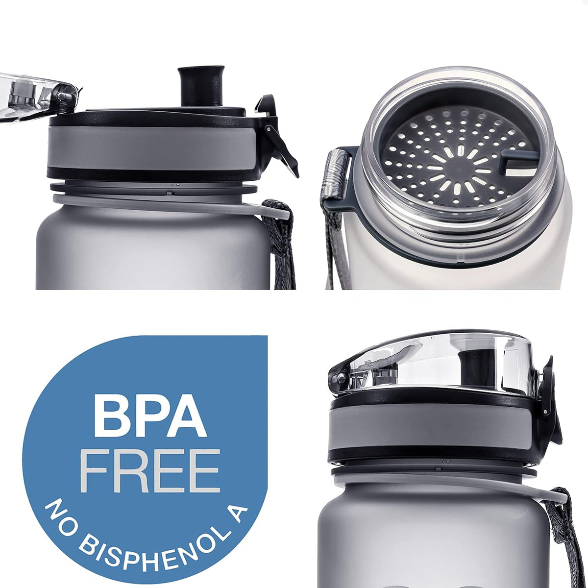 Embrava Sports Water Bottle - 32oz Large - Fast Flow Quick Sip Lid - BPA & BPS Free - Leakproof, Flip Top - Lightweight & Sturdy Tritan Plastic - Strainer for Fruit & Ice