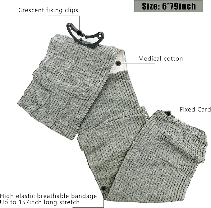 Israeli Emergency Bandage 4 Inch, Vacuum Sealed Medical Compression Bandage,Trauma Wound Dressing, Self-Adhesive Combat Tactical First Aid Kit (4 Inch 4 Pcs)