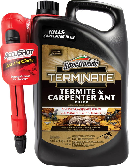Spectracide Terminate Termite & Carpenter Ant Killer, Localized Control Termite Spray, Kills Wood-Destroying Insects , 1.33 Gallon (RTU Spray)