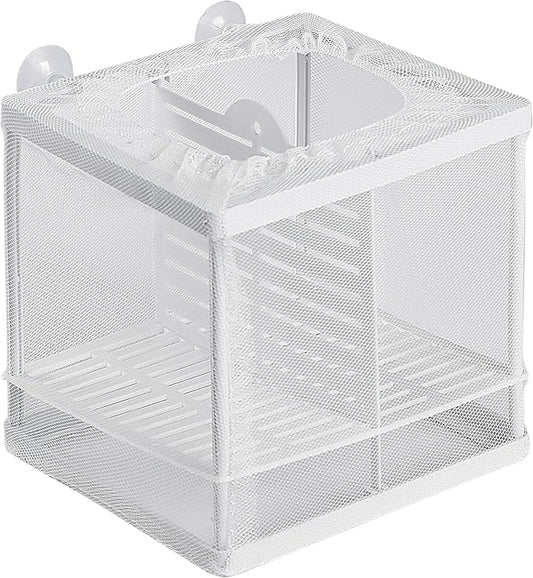 Pawfly Aquarium Breeder Net with Nylon Mesh & Suction Cups - Small Isolation Box for Baby Fish & Shrimp