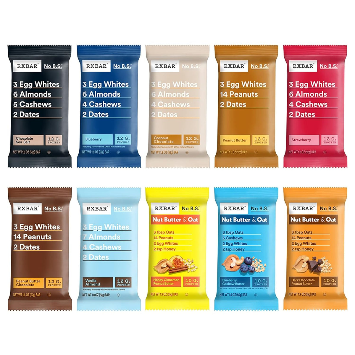 RXBAR Protein Bars, Snack Bars, Variety Pack (10 Count)