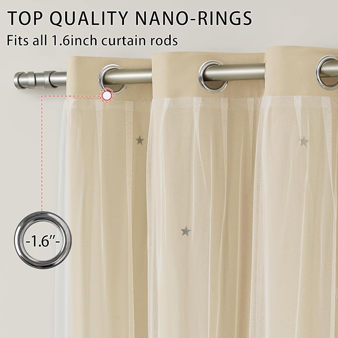 XiDi Curtains for Bedroom Decor Beige34/54/1