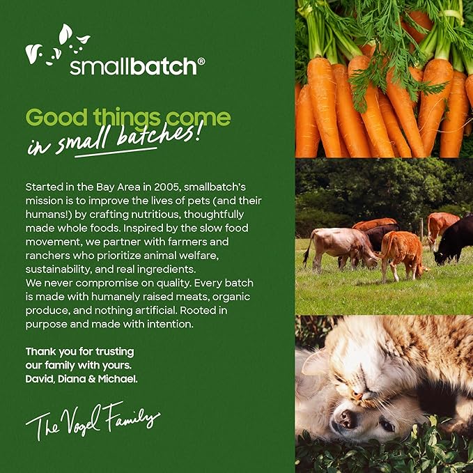 smallbatch Pets Freeze Dried Raw Dog Food, Lamb Recipe, 25 oz, Organic High Protein Dog Food, Grain Free, Made in The USA, Humanely Raised Meat, Single Protein, for Picky Eaters, Hydrate & Serve