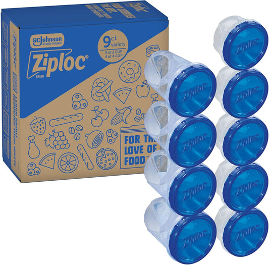 Ziploc Twist 'n Loc Food Storage Meal Prep Containers Variety Pack, 9 Count