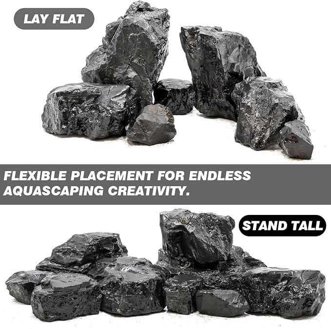 Unocho Aquarium Rock Stone Fish Tank Rocks 5lb Natural Rocks for Aquariums Aquascaping Landscaping Model Tank Decoration Vivariums Paludarium Miniature and Fairy Garden(3"-6"-4pcs)