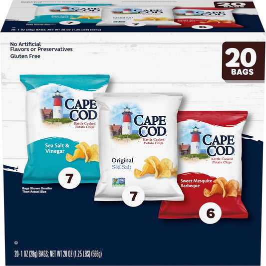 Cape Cod Variety Pack Chips, 20 Count 1 Oz