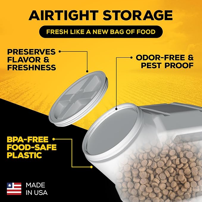 Gamma2 Vittles Vault Pet Food Storage Containers - Sealed Dog and Cat Food Storage Container, Fits up to 25lbs, Made in the USA - [12"L x 13.75"H]