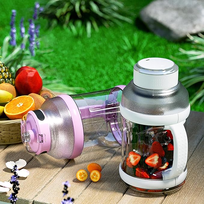 Portable Blender for Shakes & Smoothies 1800ML, Rechargeable Personal Blender with Travel Lid for Kitchen 4000mAh, Waterproof Blender Cup with Six Blades for Sport/Home/Office/Gym (Black)