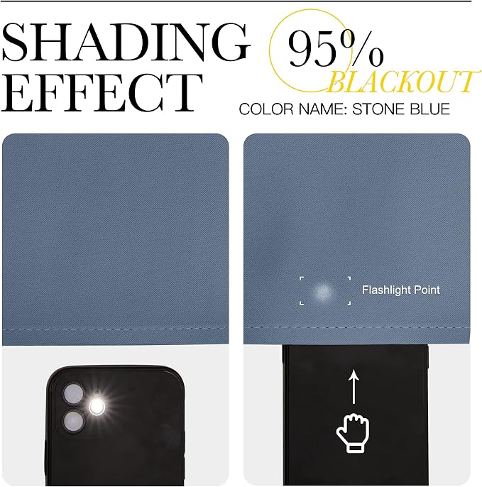 NICETOWN Stone Blue Blackout Curtains