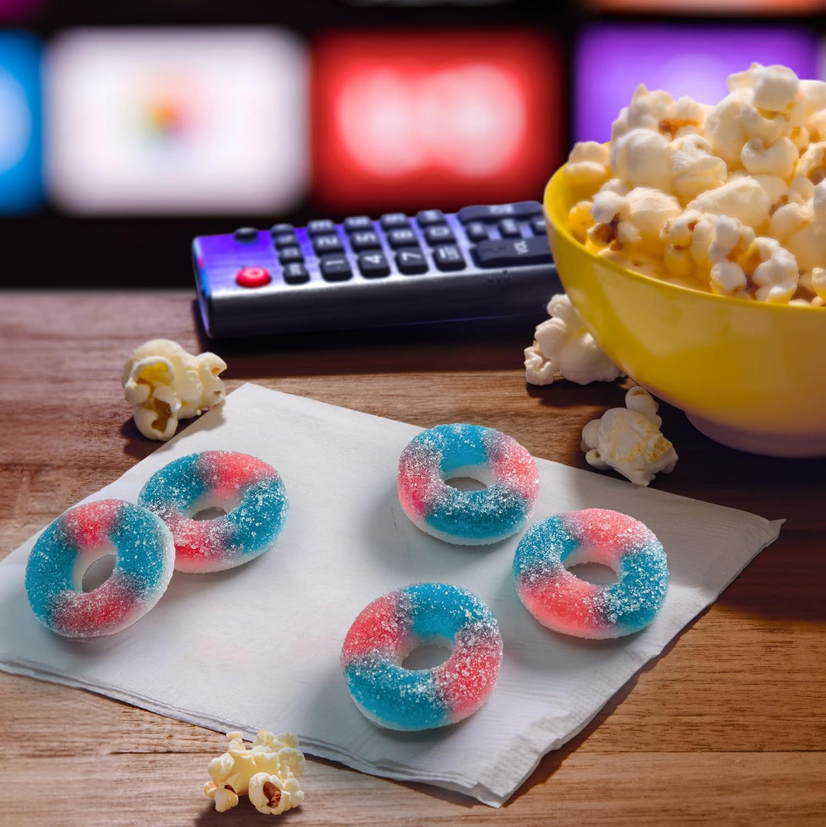SweeTARTS Halos, Candy, Blue Punch and Strawberries and Cream, Tart and Chewy, Soft and Fluffy, 11 oz