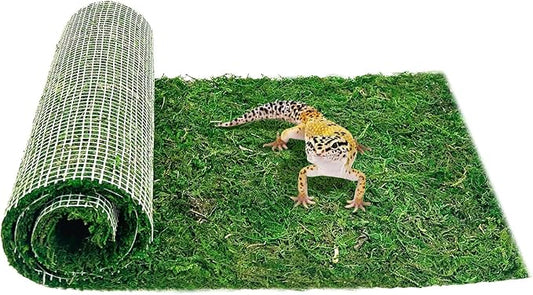 Reptile Carpet Cuttable Terrarium Mat Artificial Moss Reptile Liner Green Substrate Flooring Bearded Dragon Tank Accessories for Leopard Gecko Lizard Snake Tortoise (11.81" x 39.37")