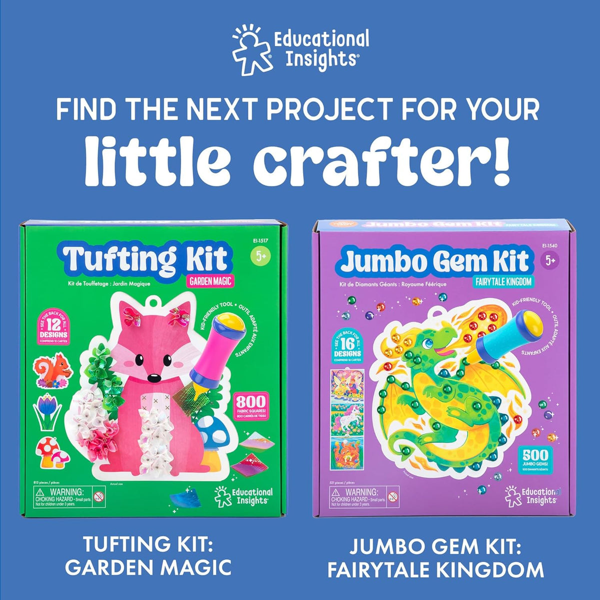 Educational Insights Pom Pom Kit - Arts and Crafts for Kids, Mess Free Crafting Supplies & Projects, Preschool Creativity, DIY Sensory Activity for Toddlers, Creative Gift, Girls and Boys Ages 5+