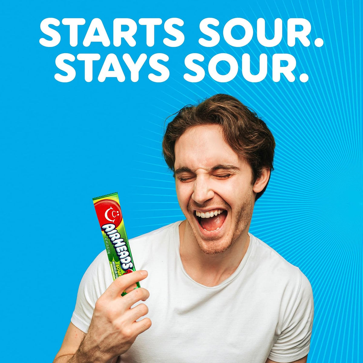 Airheads SOUR Candy Bars, Sour Watermelon Punch, Blue Blast, Lemon Berry Squeeze, 9 Bar Movie Theater Box