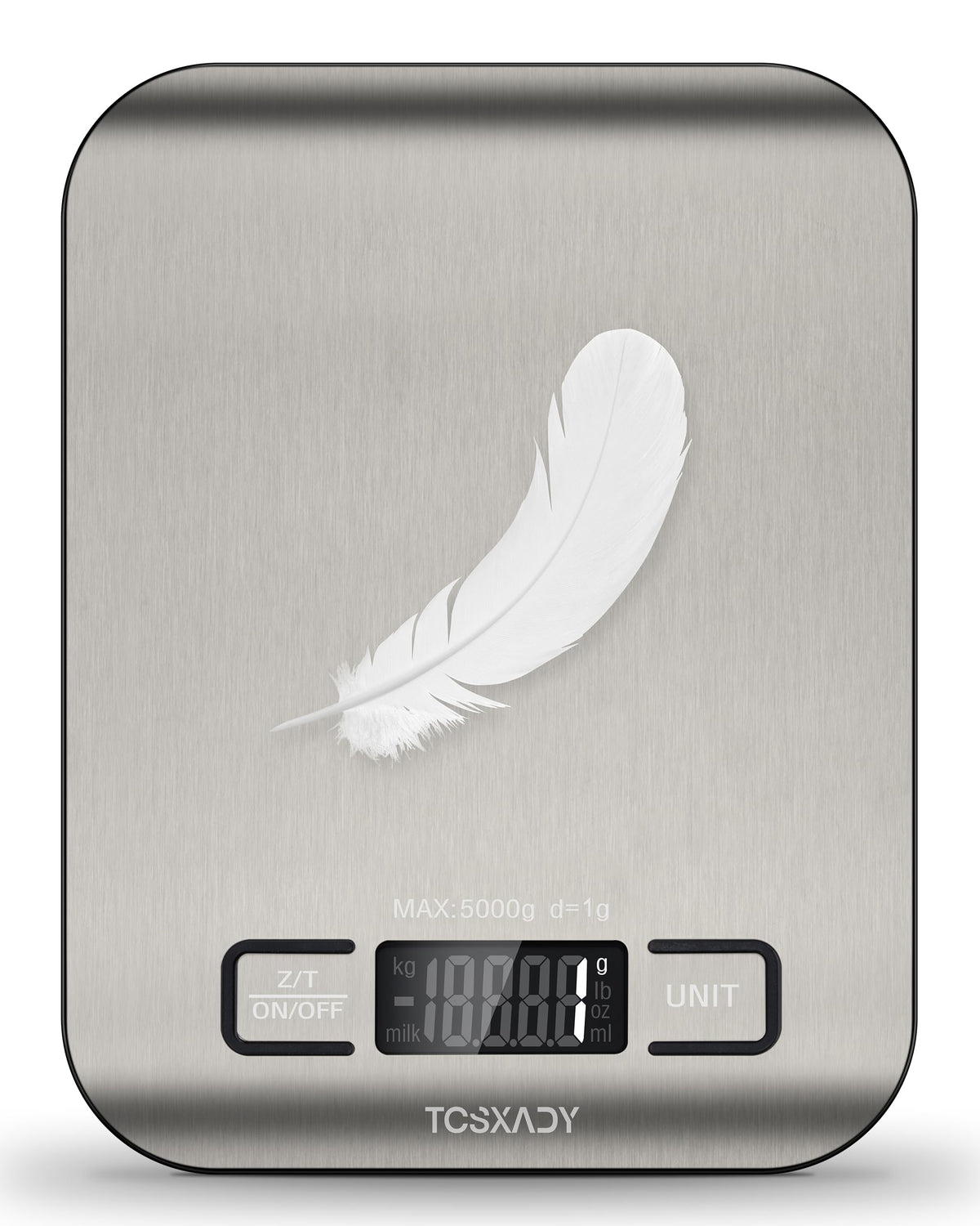 Food Scale, 11lb Digital Kitchen Scale with 6 Units LCD Display and Tare Function,Compact Design for Baking,Healthy Cooking,Meal Prep, 304 Stainless Steel