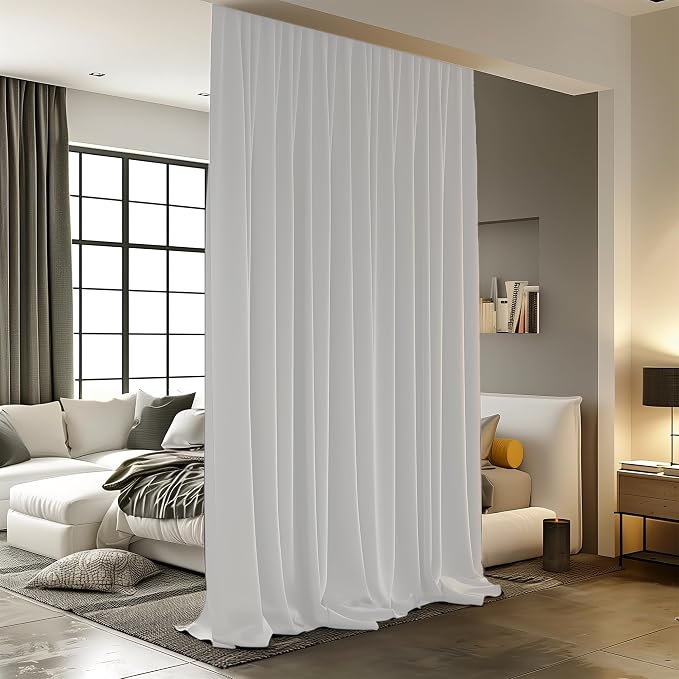 Room Divider Curtains for Ceiling Track Rod, 4.3 ft Wide x 7 ft Tall, 1 Panel