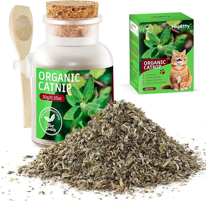 Natural Catnip for Cats,1.05 oz Cat Premium Organic Catnip,Safe & Non-Addictive Catnip Treats Used to Supplement Catnip Toys,Great for Training Redirecting Bad Behaviors