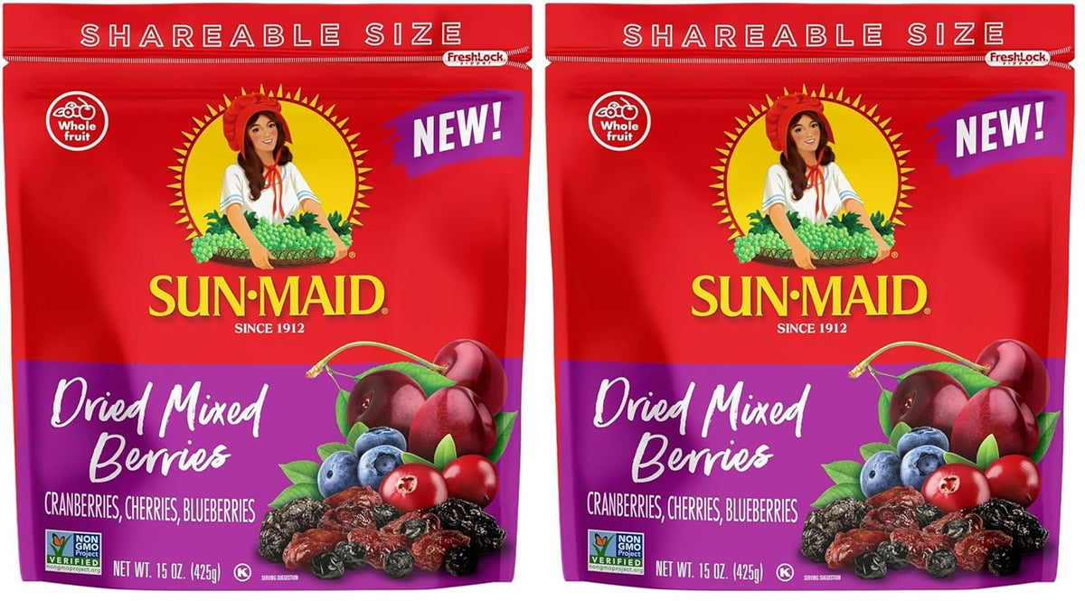 Sun-Maid Dried Mango Slices - 15 oz Resealable Bag - Sweetened with Cane Sugar - Dried Fruit Snack for Lunches, Holiday Snacks, and Charcuterie Boards