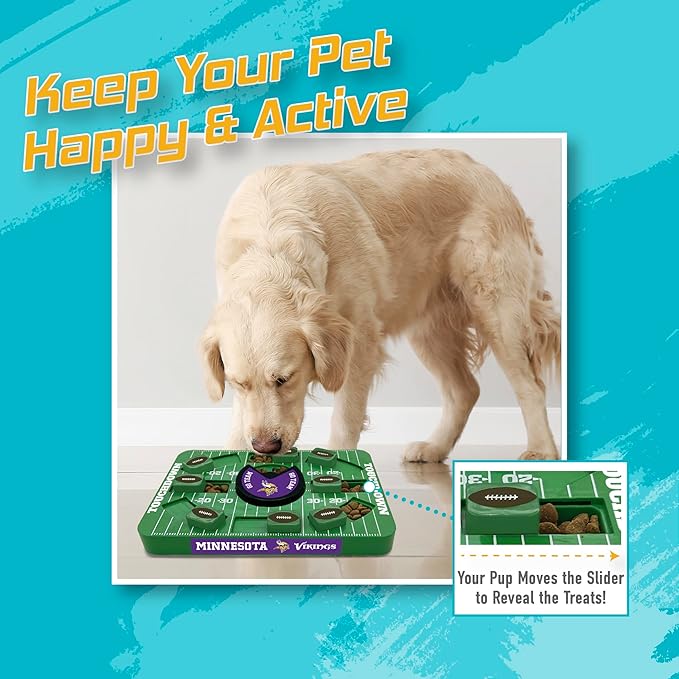 Pets First NFL Minnesota Vikings Large Puzzle Toy - New Size, Interactive Dog Treat & Slow Feeding Puzzle
