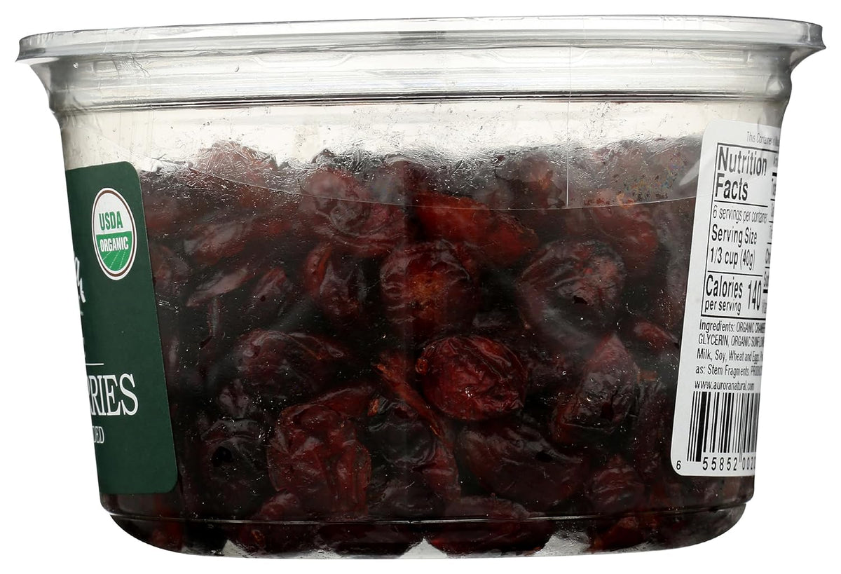 Aurora Products Organic Dried Cranberries, 9 OZ