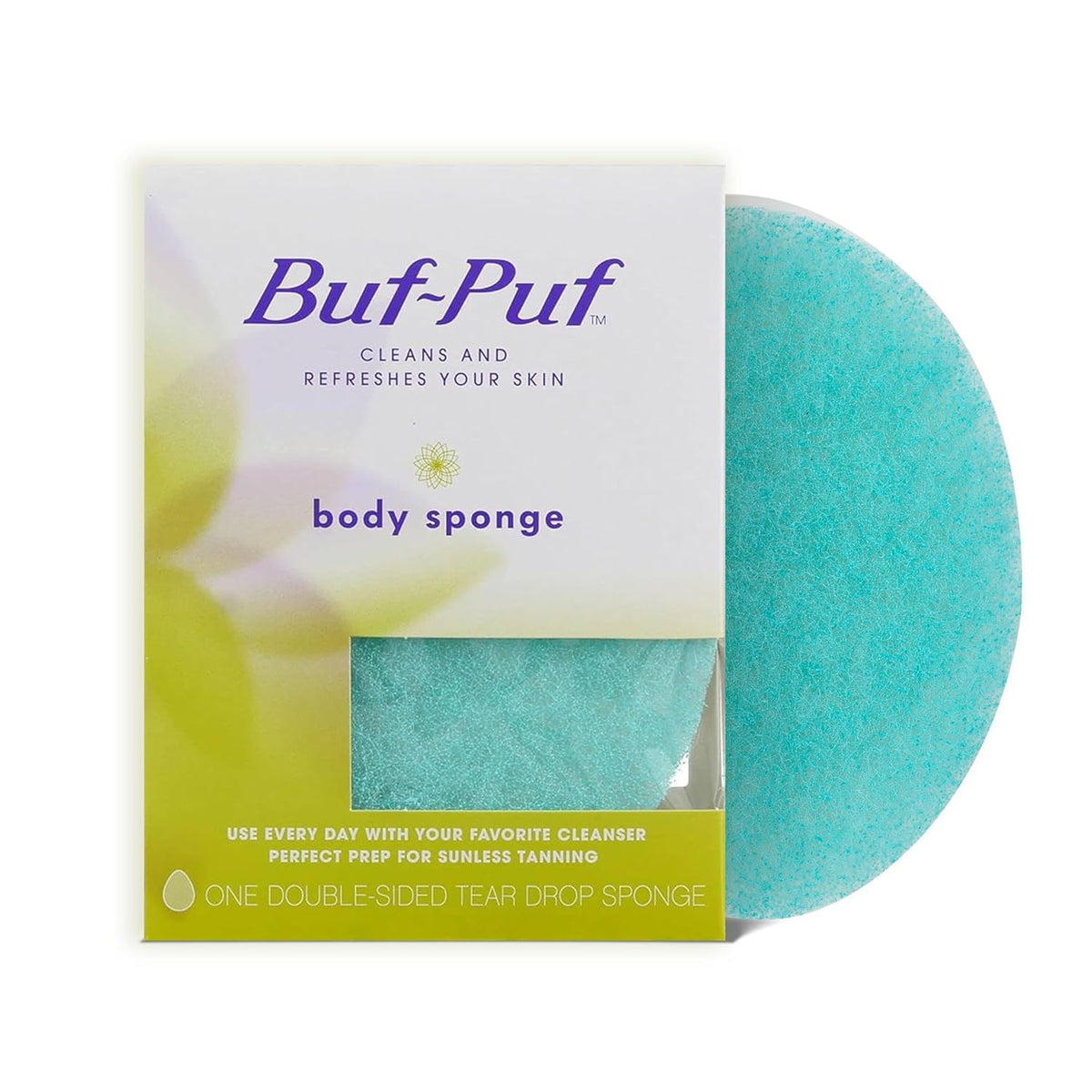 Buf-Puf Body Sponge, Bath Sponge, Dermatologist Developed, Cleanses Skin of Dirt, and Excess Oil, Reusable, Exfoliating, 1 Count
