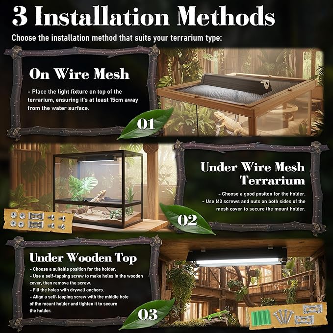 T5 Reptile UVB Light 34.5 Inches Fixture with UVB 10.0 Bulb High Output Hood for Terrariums, Basking Reptiles, Lizards, Chameleons, Iguanas, Bearded Dragons, 39W