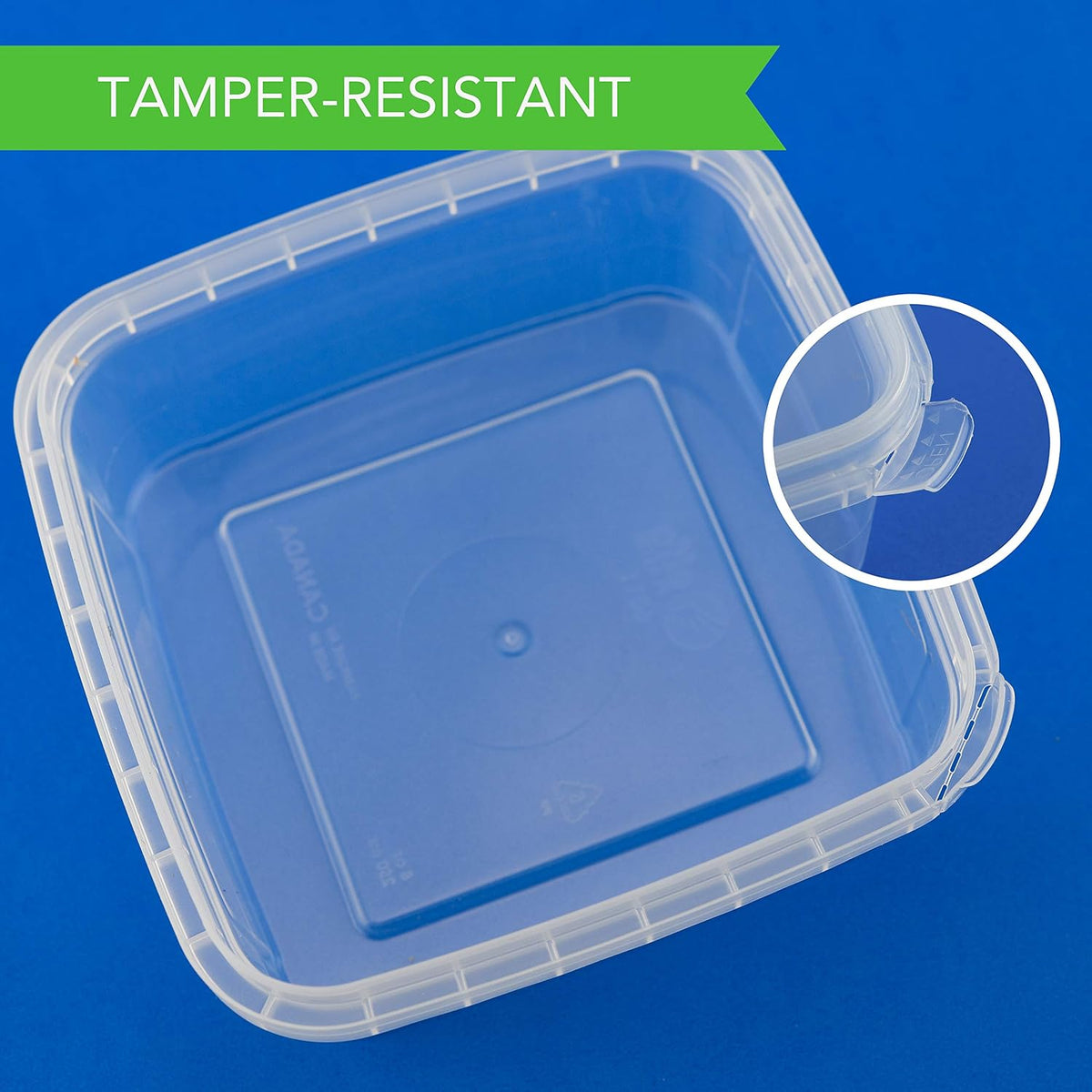 NYHI 16 oz. 20 Pack Square Clear Deli Containers with Lids Disposable BPA Free Square Plastic Food Storage Containers with Lids Airtight for Meal Prep Take Out Kitchen