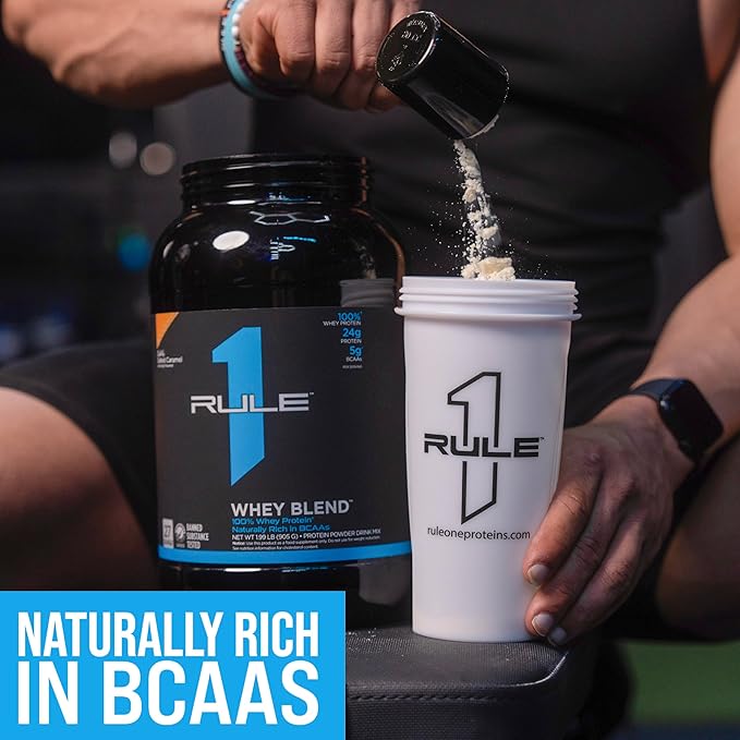 Rule One Proteins Whey Blend - Café Mocha, 24g Fast-Acting Whey Protein Concentrates, Isolates, and Hydrolysates Per Serving, with Naturally Occurring EAAs and BCAAs, 2lbs