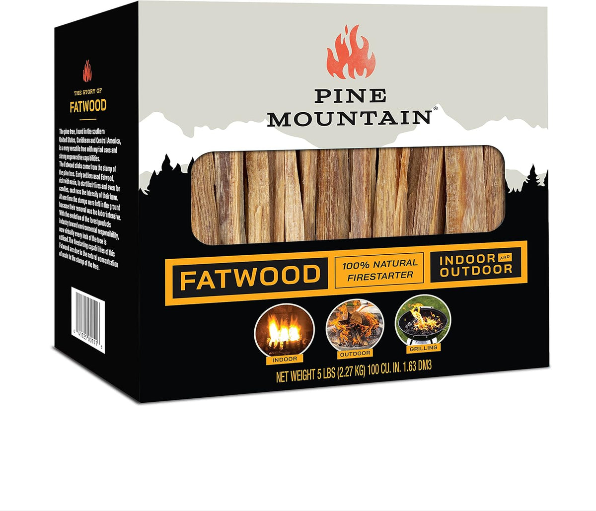Pine Mountain StarterStikk 100% Natural Fatwood Firestarting Sticks, 5 Pound Natural Firestarting Wood Sticks for Campfire, Fireplace, Wood Stove, Fire Pit, Indoor and Outdoor Use