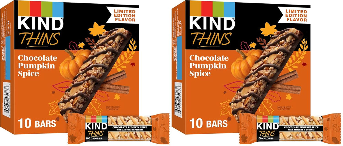 KIND Thins Snack Bars, Dark Chocolate Nuts & Sea Salt, Gluten Free, Low Calorie, Healthy Snacks, 4g Sugar, 10 Count