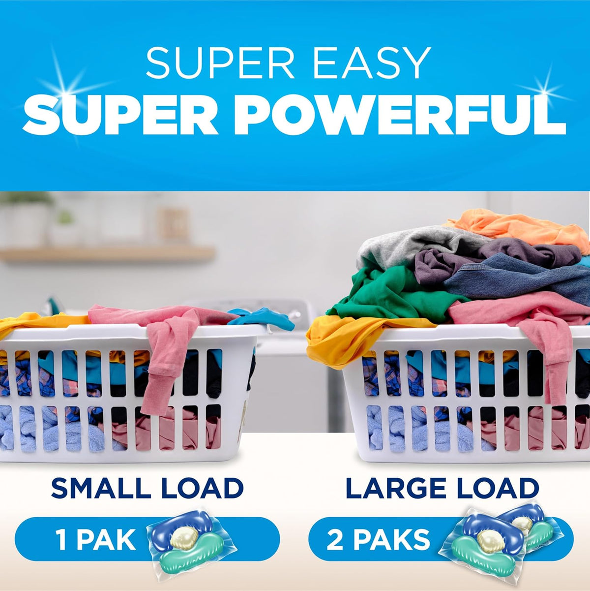 Arm & Hammer Clean Burst 5-in-1 Laundry Detergent Power Paks, High Efficieny (HE), 42 Count
