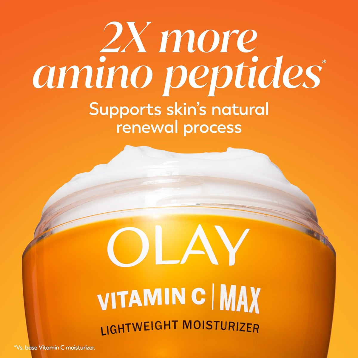 Olay Vitamin C MAX Face Moisturizer, Brightening Cream for Women, Hydrating, Evens Tone, Dark Spot & Hyperpigmentation Reduction, Glowing Skin Care - Niaciniamide, Peptides 1.7 Oz