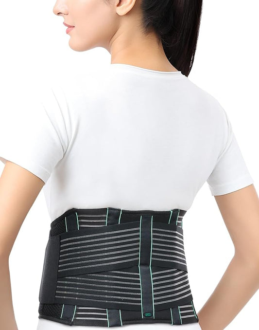 TYNOR Back Support Belt, Back Brace for Lower Back Pain,Breathable Lumbar Support Belt for Men & Women, Herniated Disc, Scoliosis & Lifting, Adjustable Straps with Lumbar Pad (XL, Premium Black)