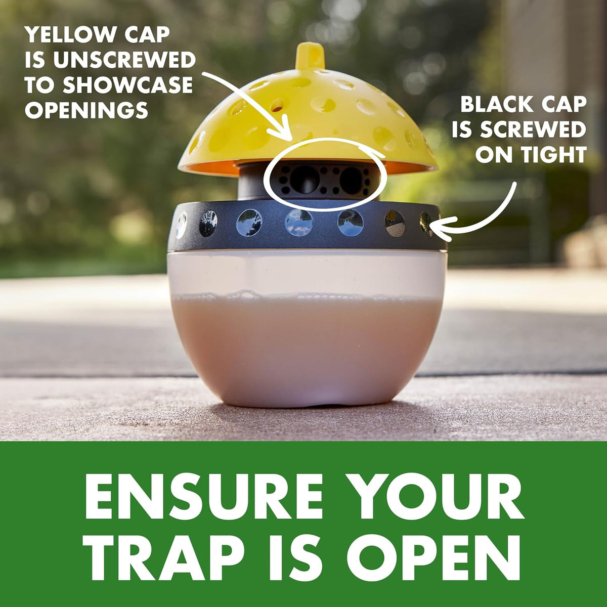 Spectracide Wasp, Hornet & Yellowjacket Trap, Hanging Wasp & Hornet Trap with a Quick-Drown Formula That Submerges & Kills Insects, 1 Count