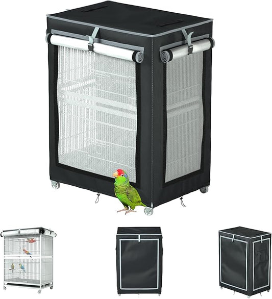 Universal Large Bird Cage Cover - 600D Cage Covers for Night, Good Night Bird Cage Cover for Large Birdcage -L31″xW20″xH51″